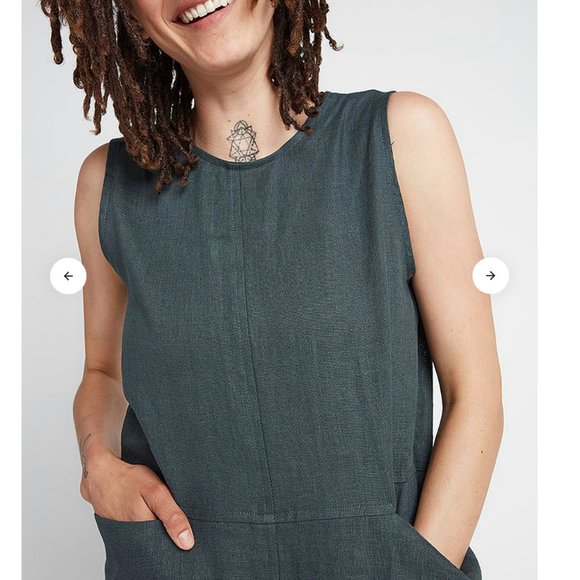 Back Beat Co. Brooklyn Reversible Linen Jumpsuit NWT Size Small - Picture 2 of 10